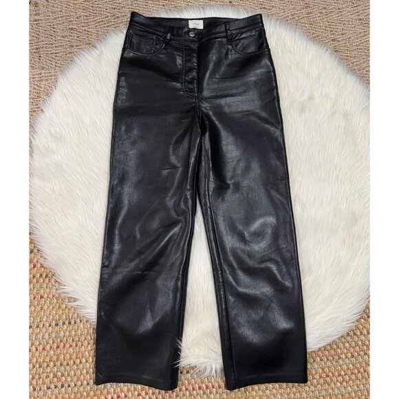 Aritzia Pants - Aritzia Wilfred Melina Cropped Pant Black Vegan Faux Leather SMALL $148